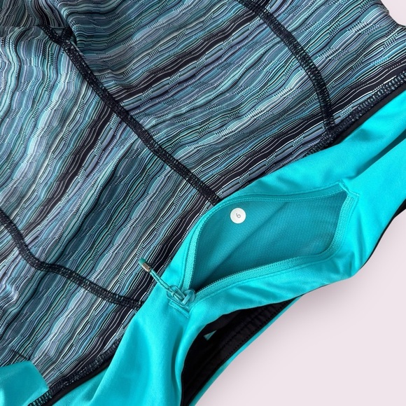 Lululemon Athletica Teal & Gray Patterned Crop Leggings – Size 6 - Picture 3 of 6